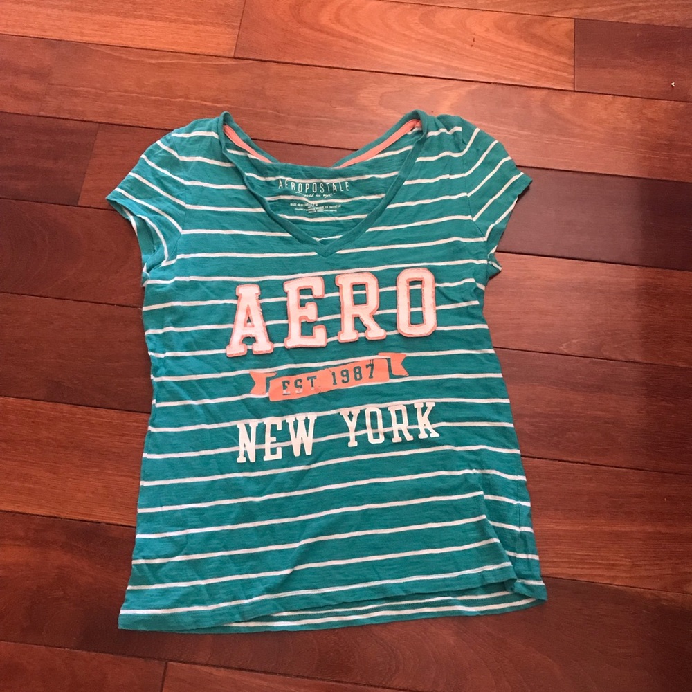 Aeropostale Striped V Cut Shirt